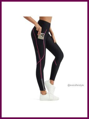 Fleece Lined Thermal Leggings Winter Tights Pockets High Waist